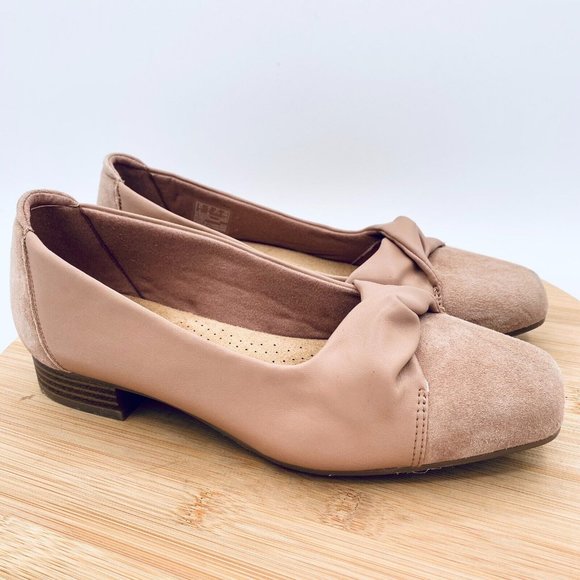 COPY - Clarks Womens Shoes 7 Beige Suede Slip On Comfort Ballet Flats Loafers B… - Picture 6 of 11